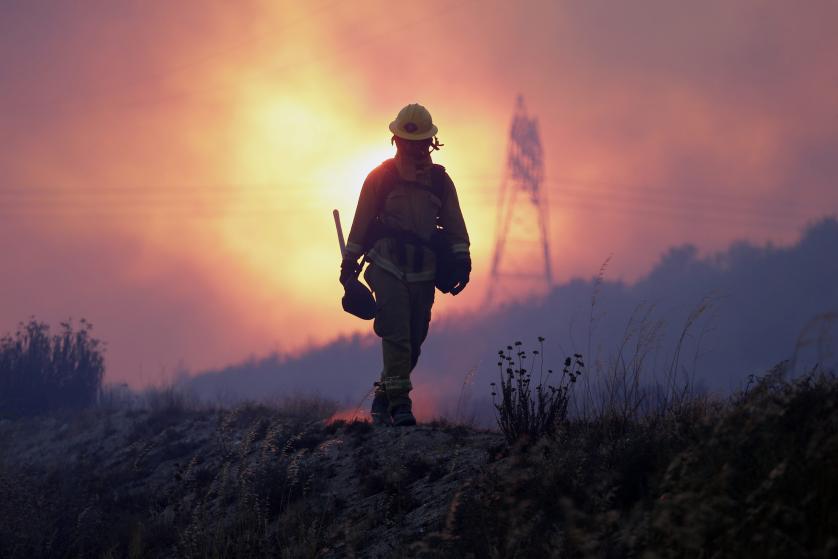 firefighter on ridge