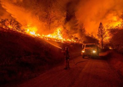 Firefighter fighting Butte Fire