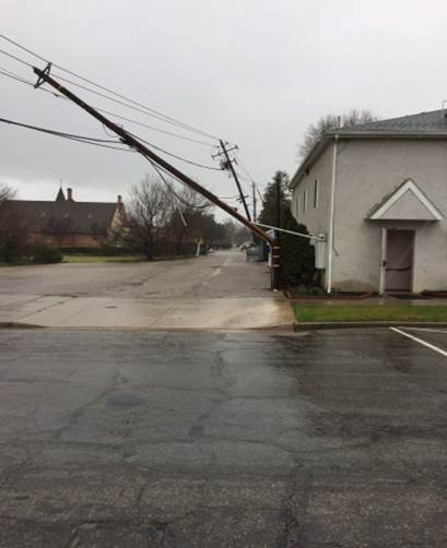 Falling residential telephone posts