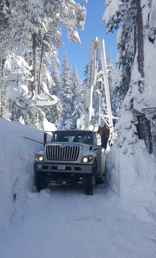 truck traversing through snow